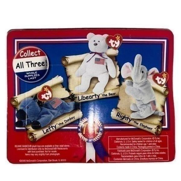 2000 Ty Teenie Beanie Babies X McDonald’s - American Trio - Picture 5 of 5